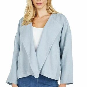 Eileen Fisher Heavy Organic Linen Drape Front Jacket XL